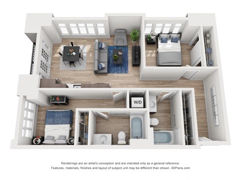 North Hollow Apartments D3 Floor Plan